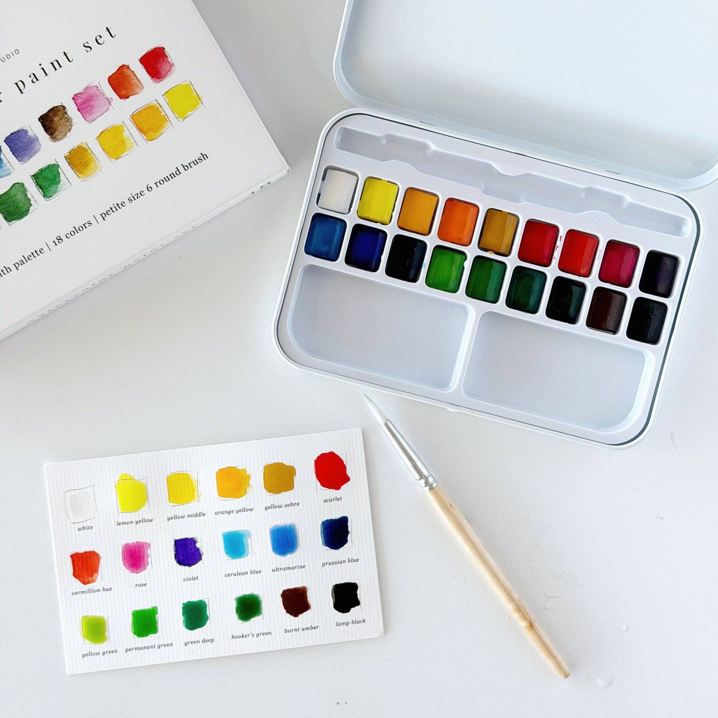 Watercolor Paint Set 18 Colors w/ Brush