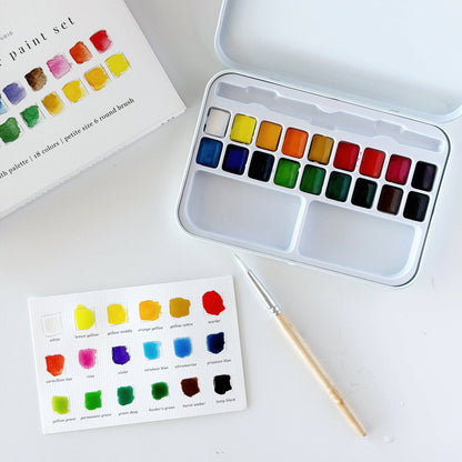 Watercolor Paint Set 18 Colors w/ Brush