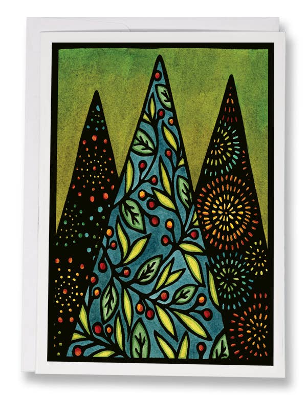 Greeting Card Holiday Christmas Trees