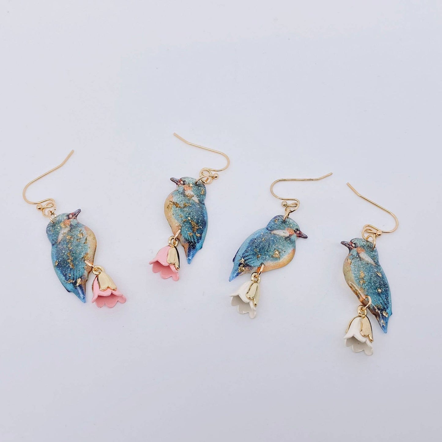 Bird Charm Dangle Earrings