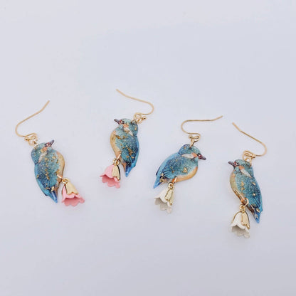 Bird Charm Dangle Earrings