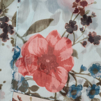 Handcrafted Komal Floral and Leaf Chiffon Scarf