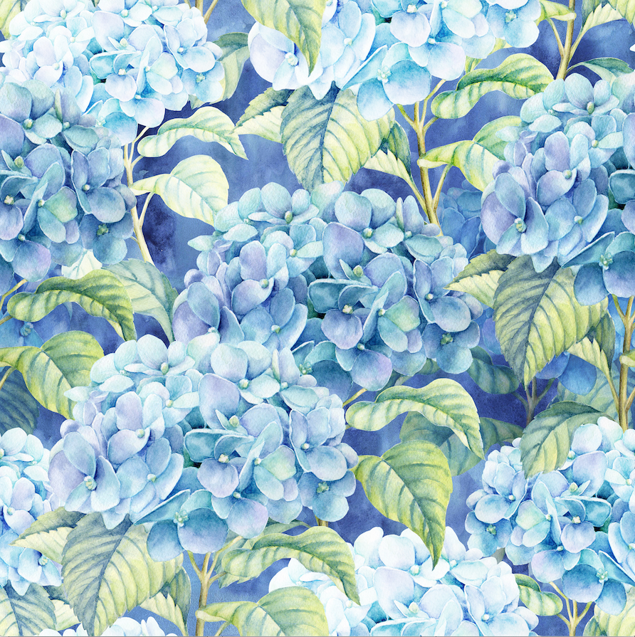 Blue Hydrangea Floral Paper Napkins