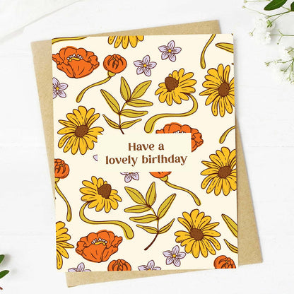 Have A Lovely Birthday Flowers Greeting Card