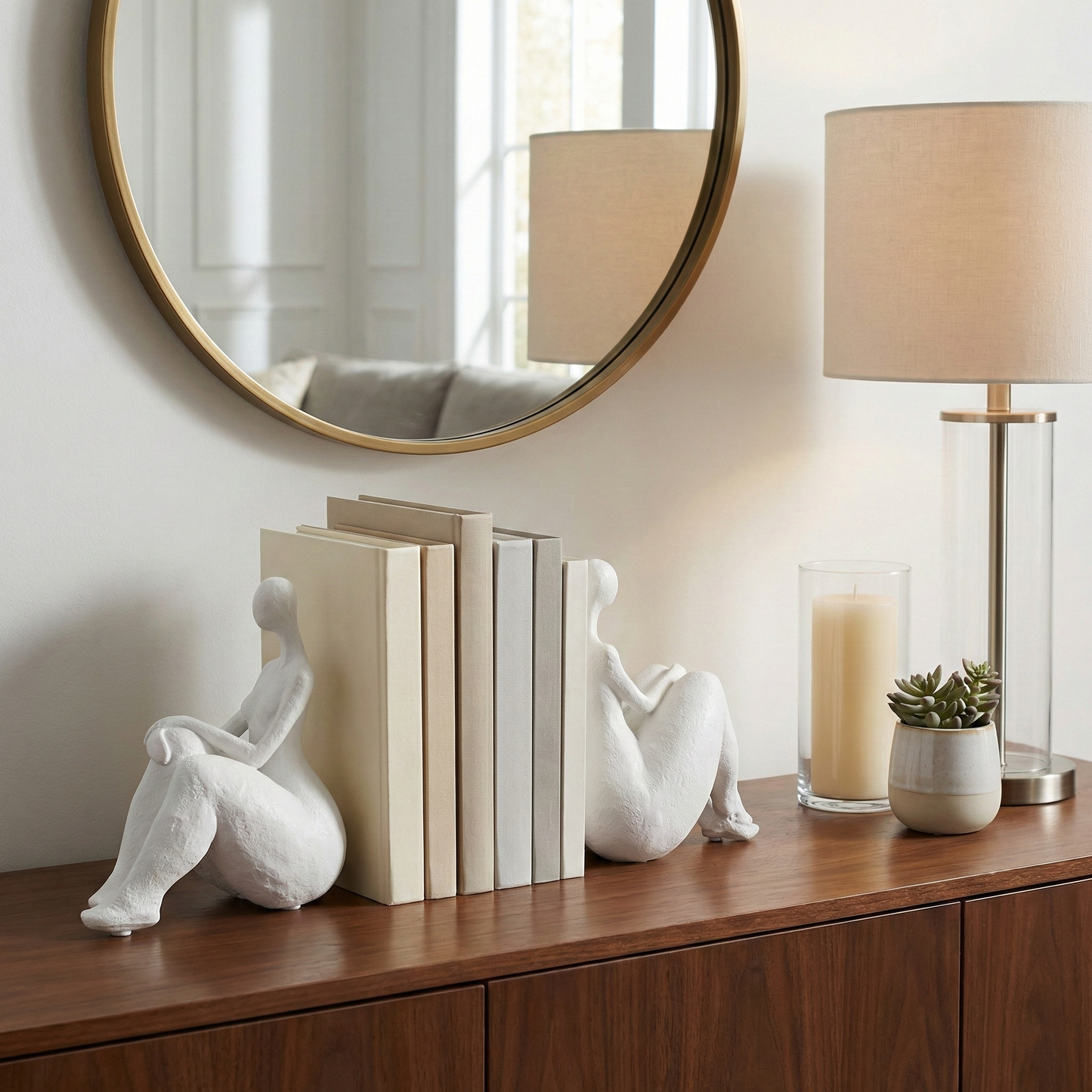 Abstract Sitting Ladies Bookends 6 in.