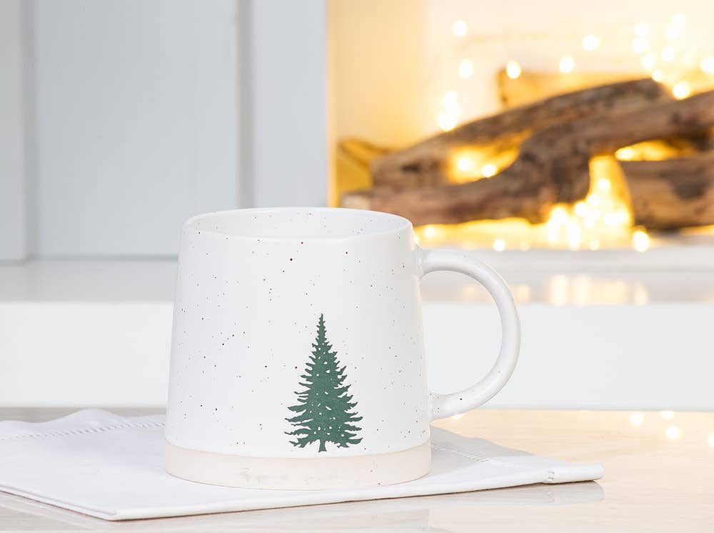 Wide Base Mug with Single Tree-3.5"H(14oz)