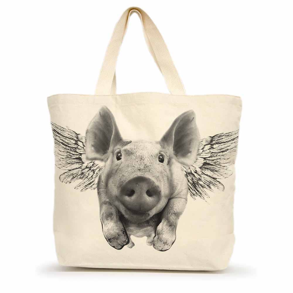 Flying Pig Large Tote