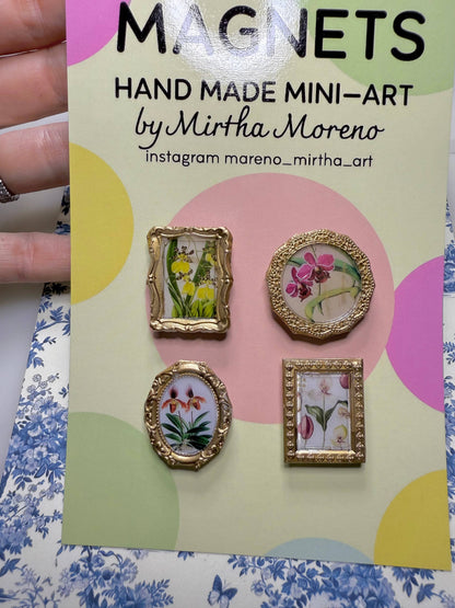 Orchid Botanical Magnets Set of 4