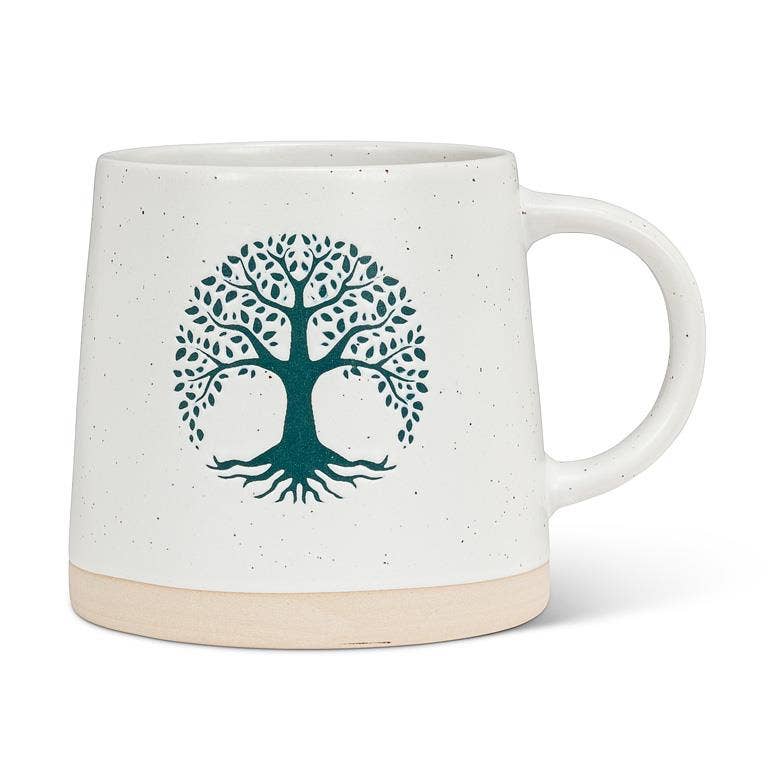 Wide Base Mug with Tree of Life-3.5"H(14oz)