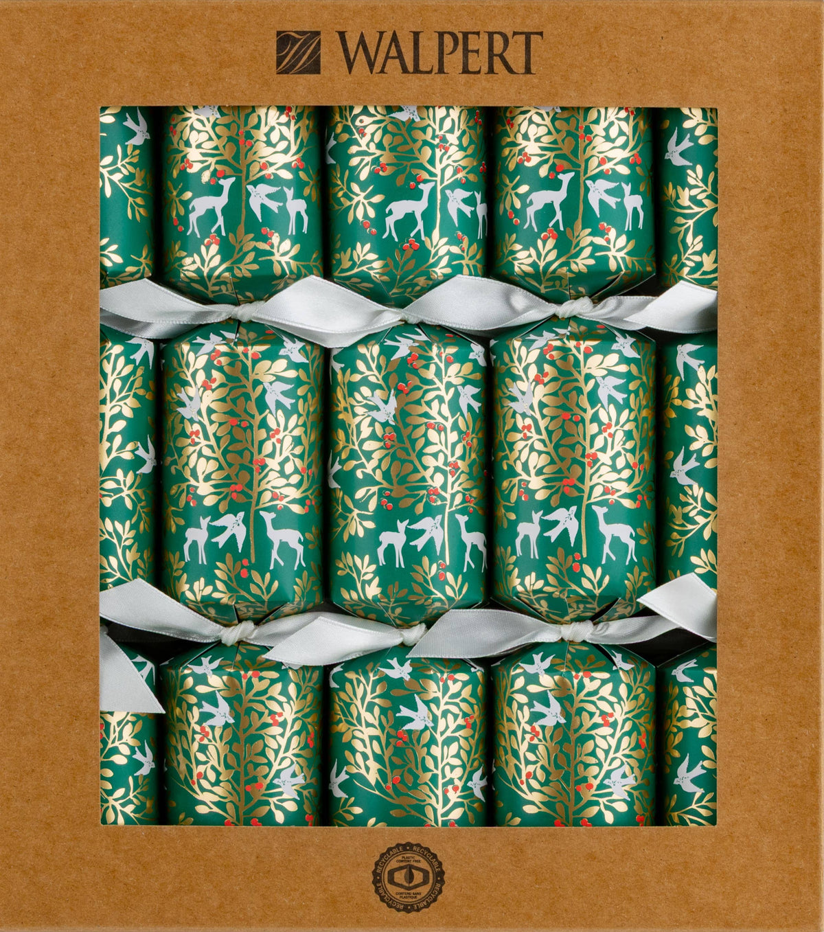 Green Foliage & Deer Christmas Cracker