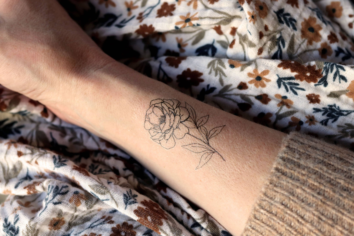 Peony Temporary Tattoos