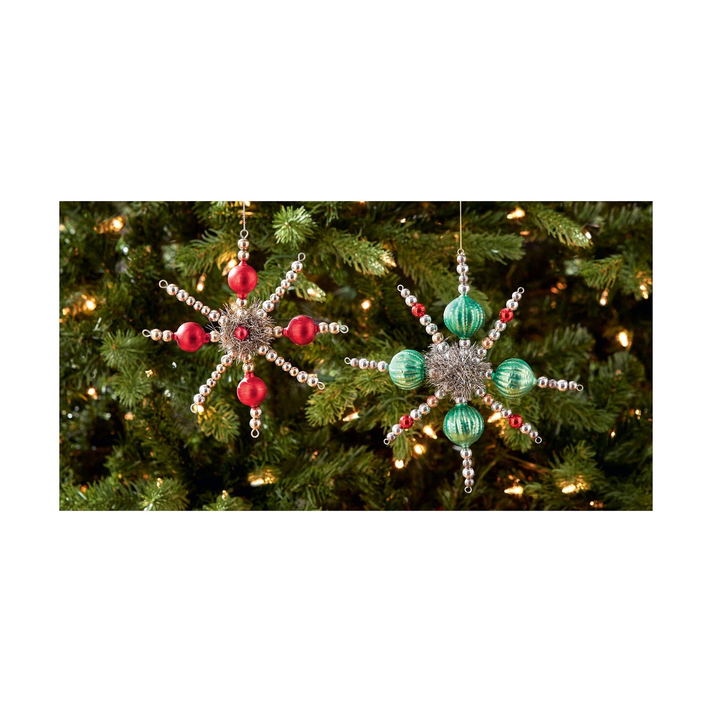 SALE Vintage Star Christmas Ornament - Green