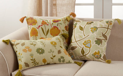 Embroidered Flowers Design Pillow