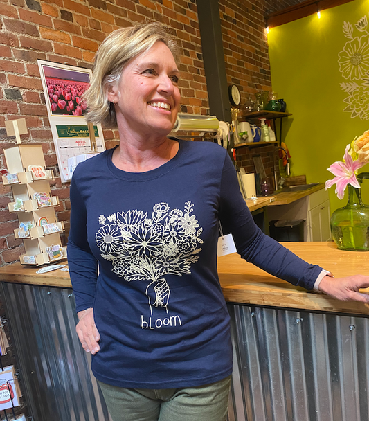 bLoom Long Sleeve Fitted-Navy